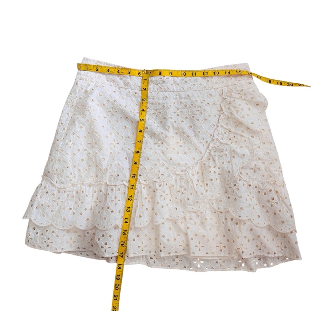 Sezane Cream Eyelet Tiered Mini Skirt - Picture 7 of 8